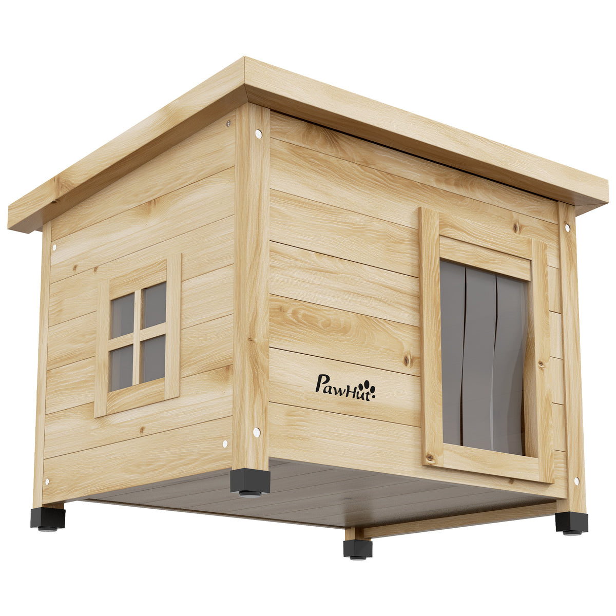 Nicho exterior de madera para gatos con techo asfáltico, foto 7 de 9