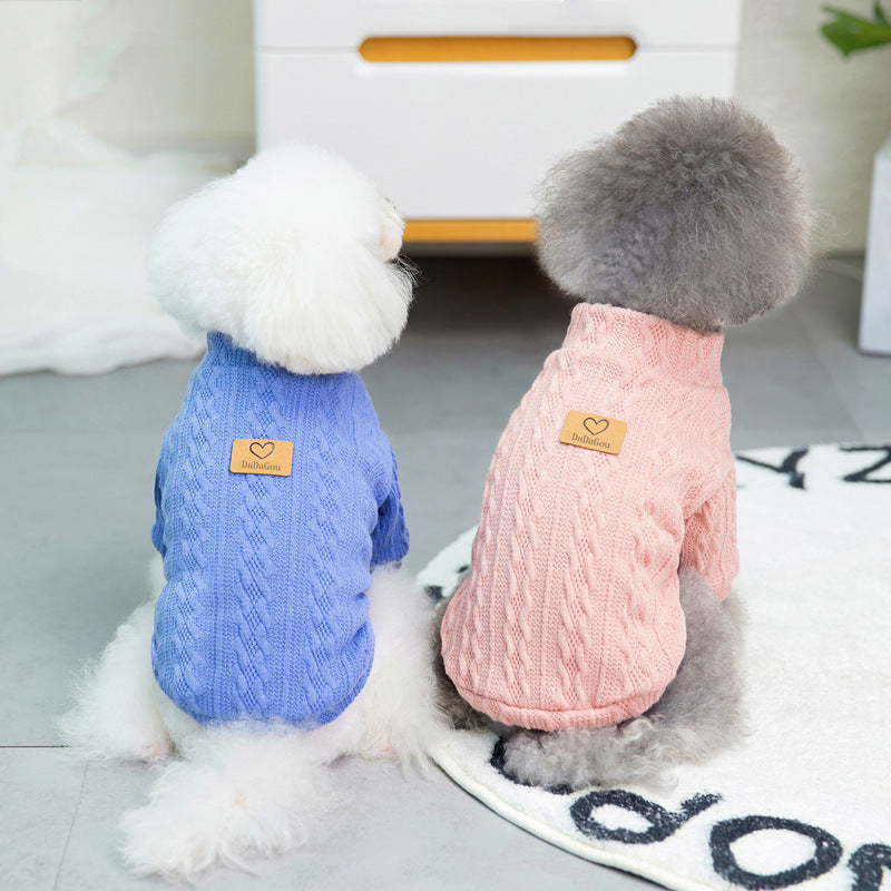 Jersey de punto trenzado para perros pequeños