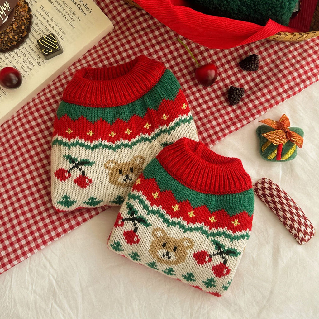 Jersey navideño de punto para perros pequeños y gatos