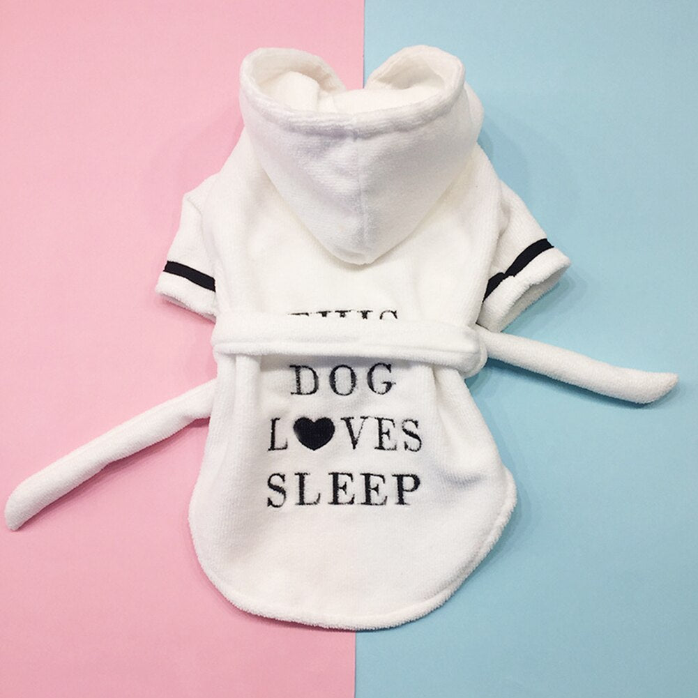 Bata absorbente blanca para perros y gatos