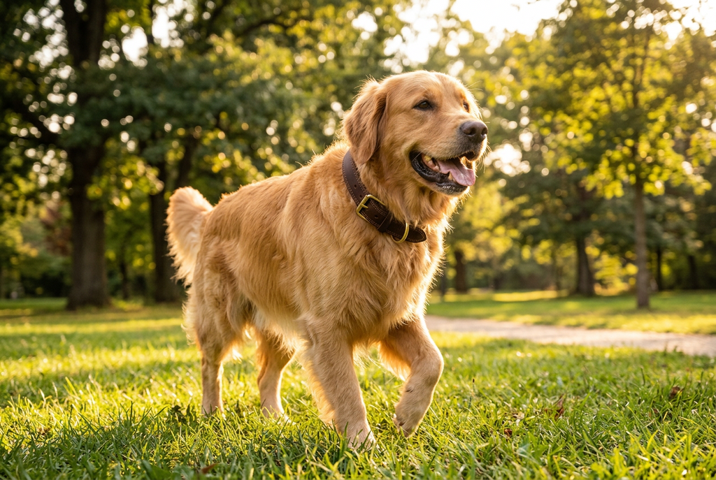 Collar de cuero para perros medianos y grandes con hebilla