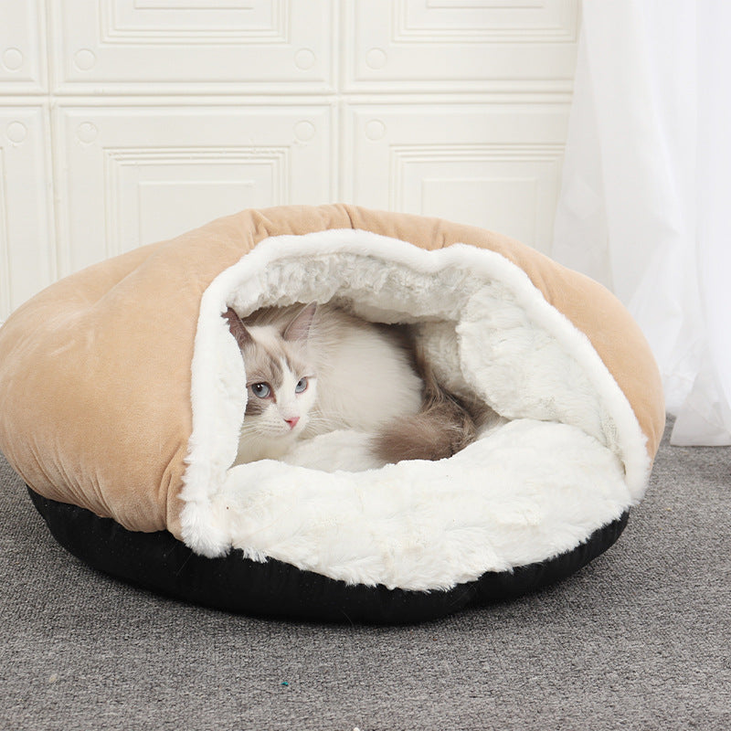 Cama cueva de felpa para perros y gatos