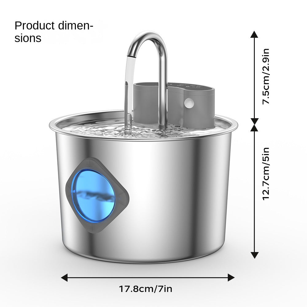 Fuente de agua automática de acero inoxidable para gatos