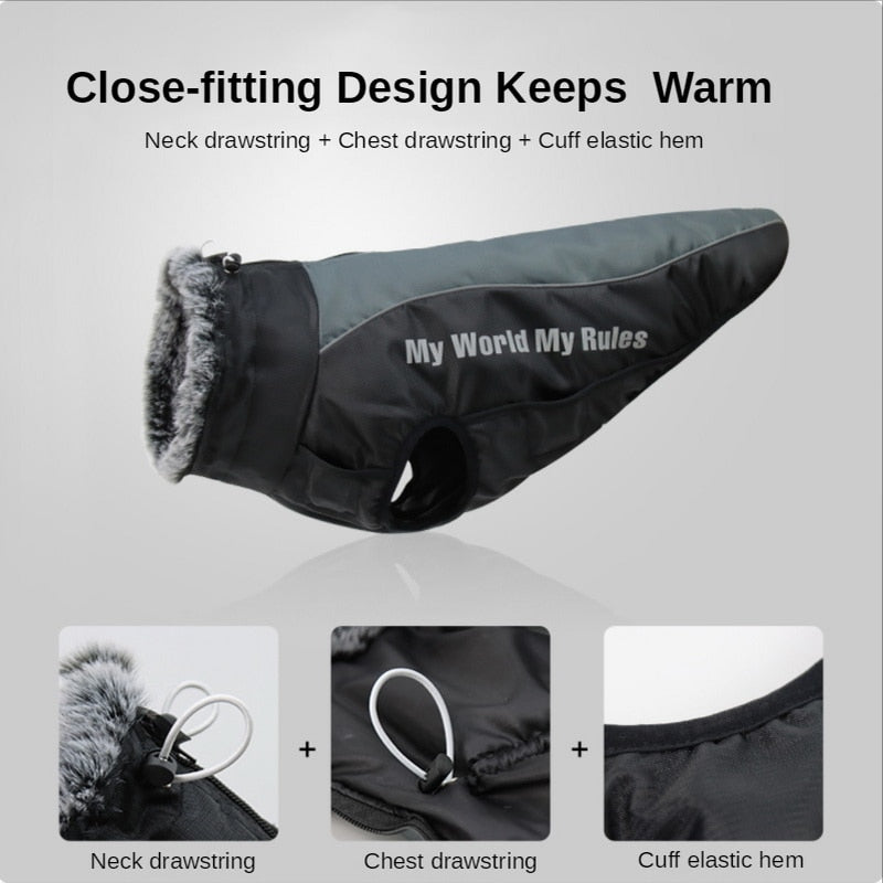 Chaleco impermeable reflectante con arnés para perros