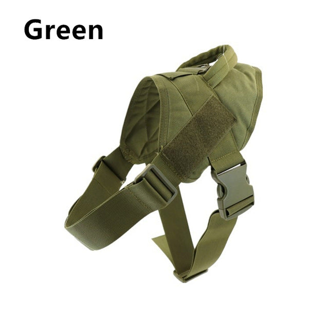 Arnés táctico ligero de nylon para perros medianos y grandes en color verde