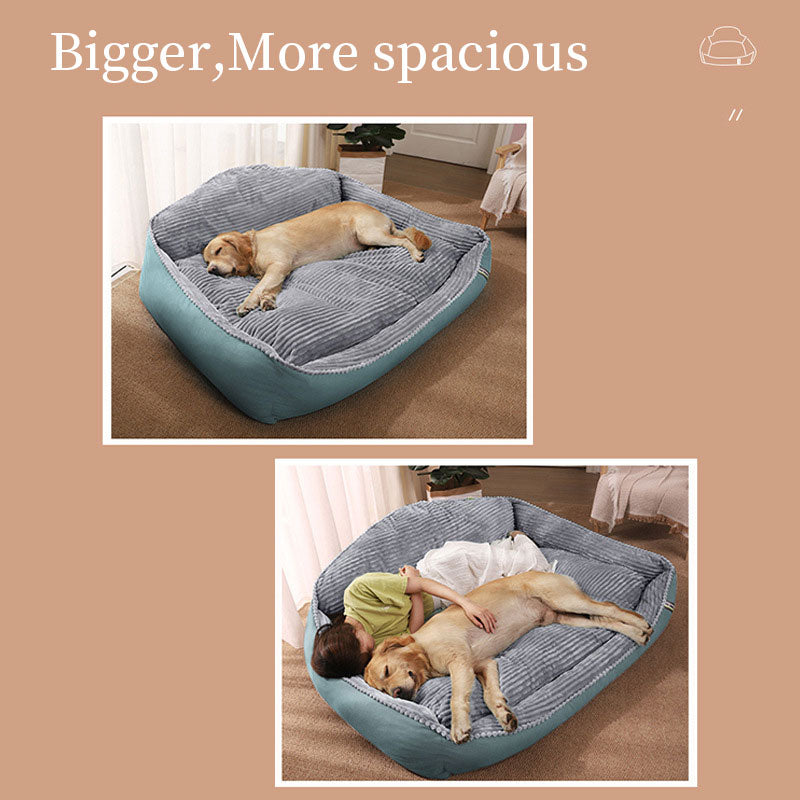 Cama tipo sofá de forro polar para perros grandes