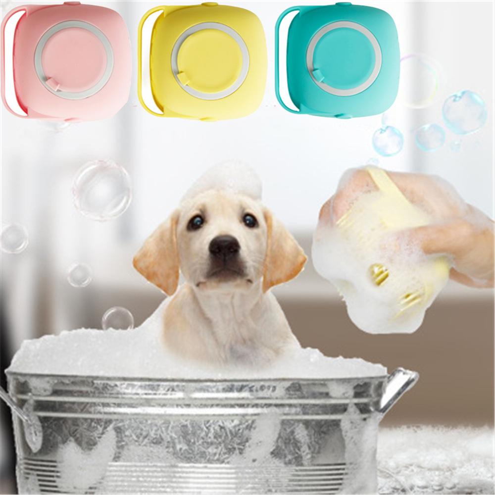 Cepillo de baño de silicona para perros y gatos