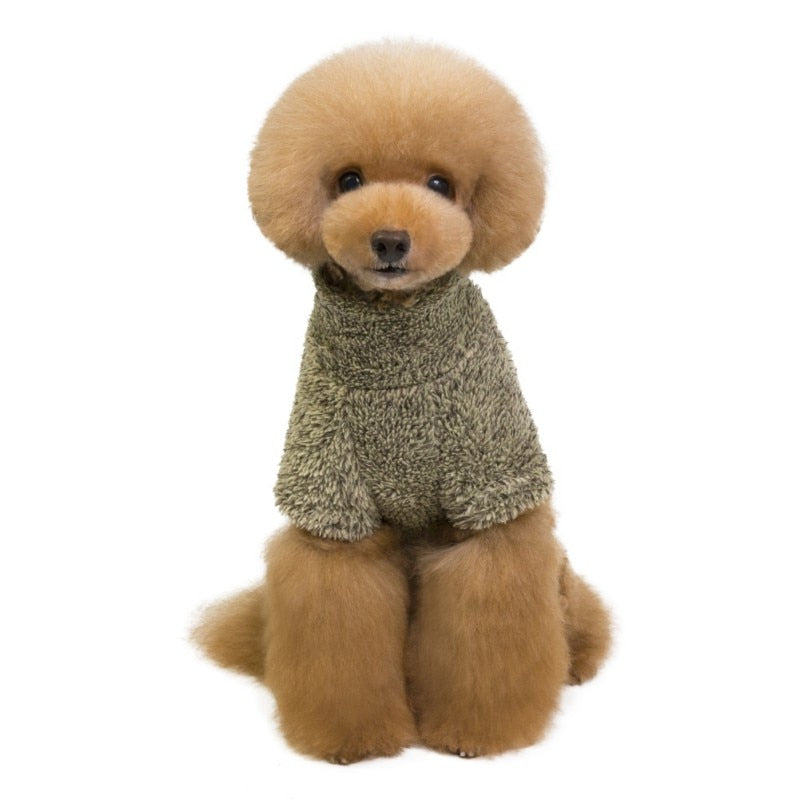 Jersey polar de pelo suave para perro pequeño, cálido y grueso