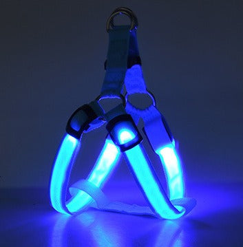 Arnés luminoso LED ajustable para perros y gatos