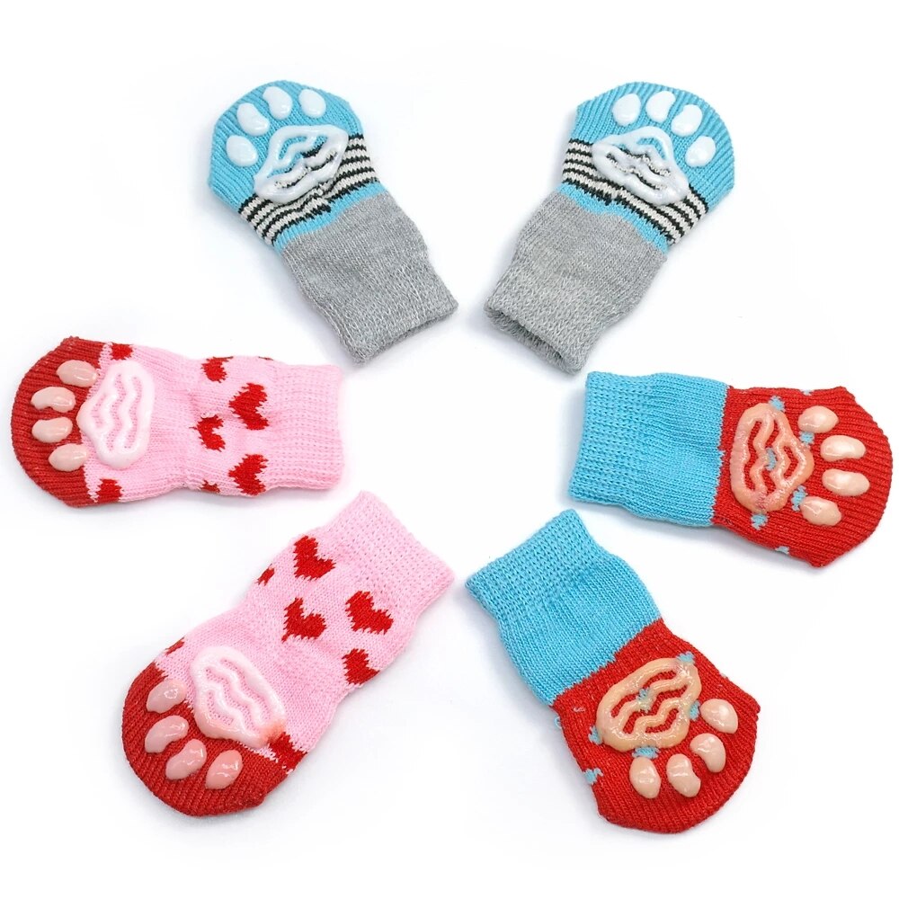 Calcetines antideslizantes de invierno para perros y gatos