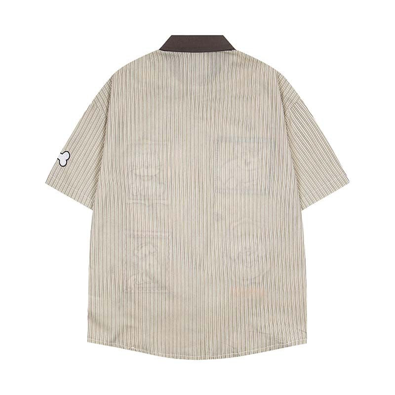 Camisa bordada de manga corta con perros y gatos para personas