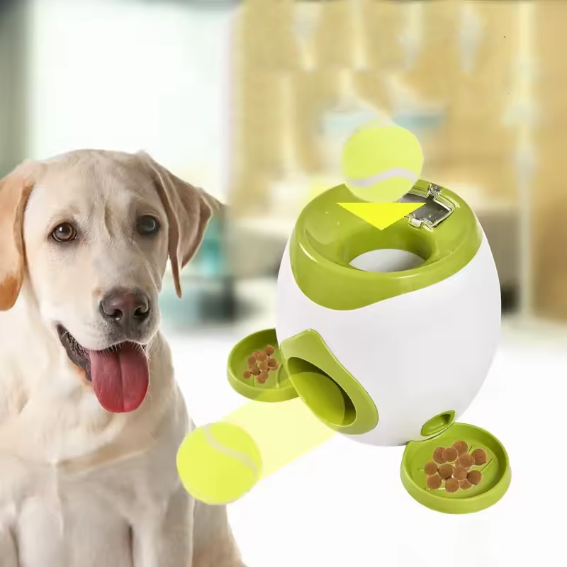 Lanzador de pelotas para perros con 2 bolas
