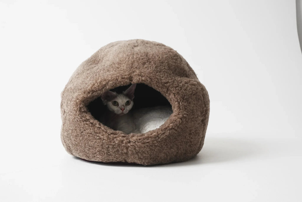 Cama cueva de lana natural Mellow, beige, foto 4 de 5
