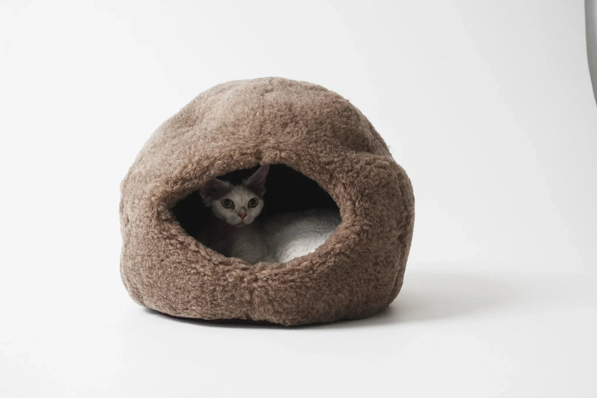 Cama cueva de lana natural Mellow, beige, foto 4 de 5