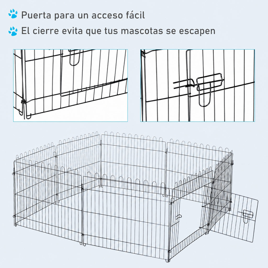 Parque modular de metal para perros y mascotas, 8 paneles