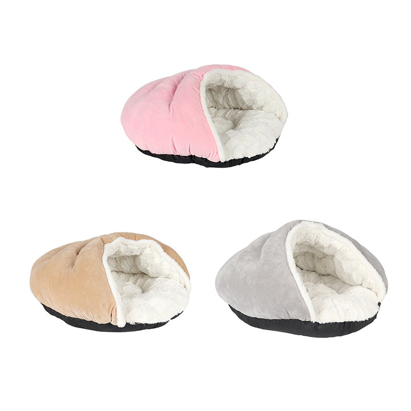Cama cueva de felpa para perros y gatos