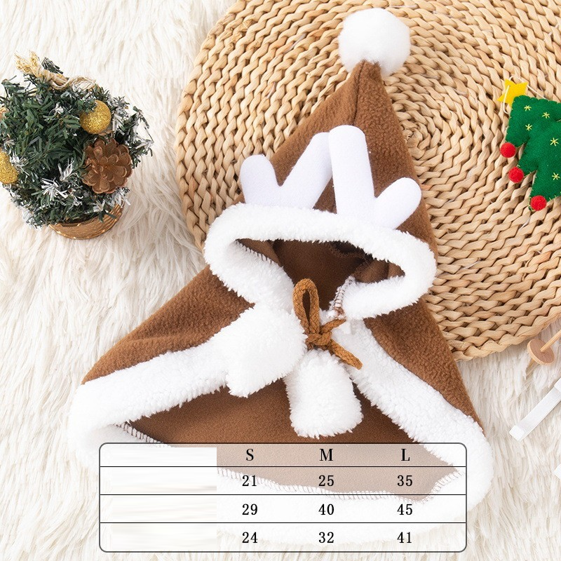 Disfraz navideño con capa para perros y gatos