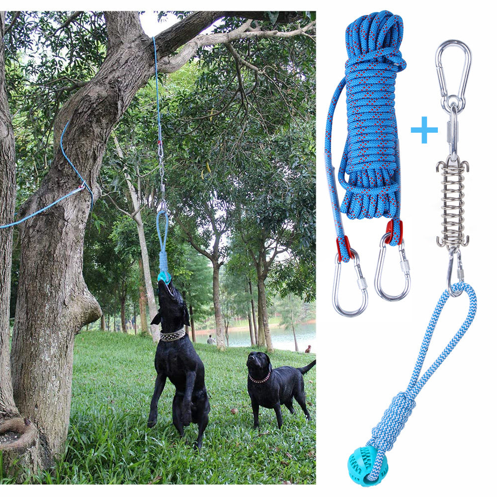 Juguete colgante con muelle y cuerda para perros