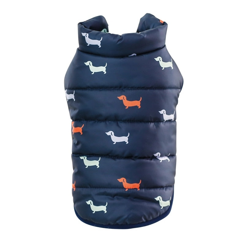 Abrigo acolchado de invierno para perros con cuello alto
