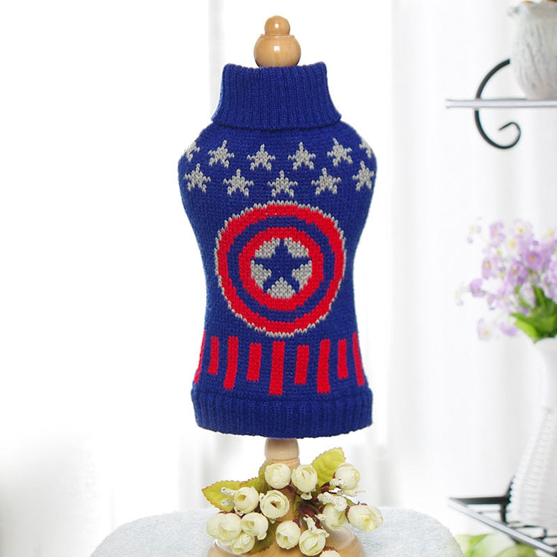 Jersey de punto de cuello alto para perros pequeños y gatos