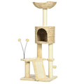 Árbol rascador para gatos de 116 cm con refugio y plataformas