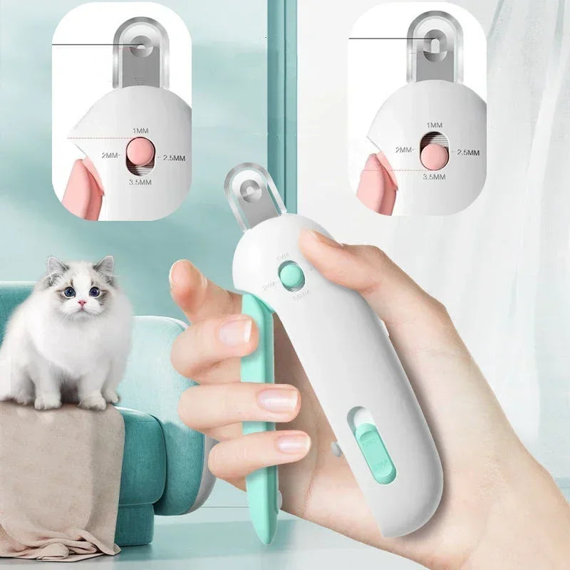 Cortauñas para perros y gatos con luz LED y lima integrada