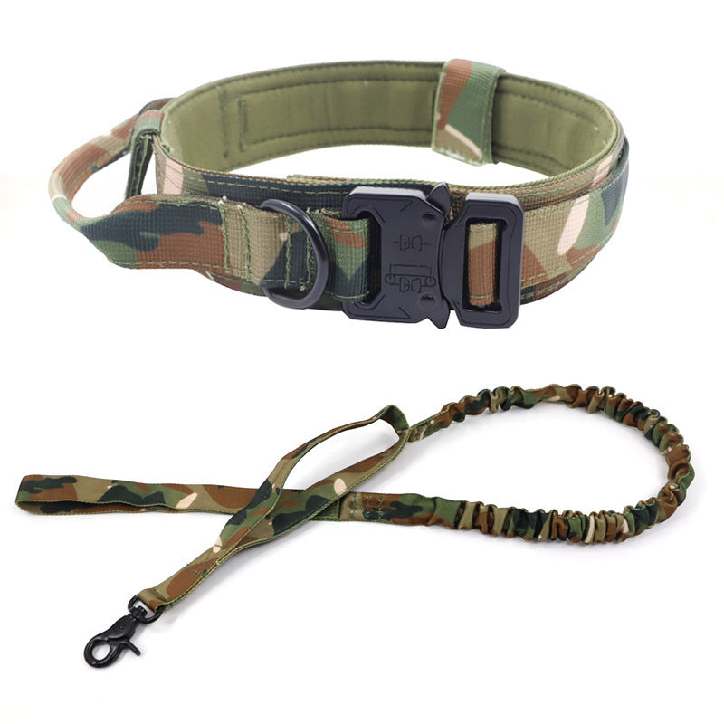 Collar y correa táctica para perros – Set camuflaje