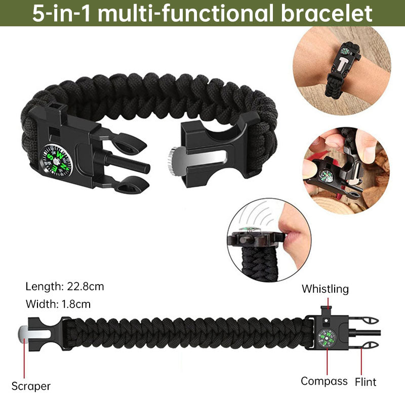 Kit de supervivencia y botiquín de montaña con bolsa táctica – más de 60 piezas