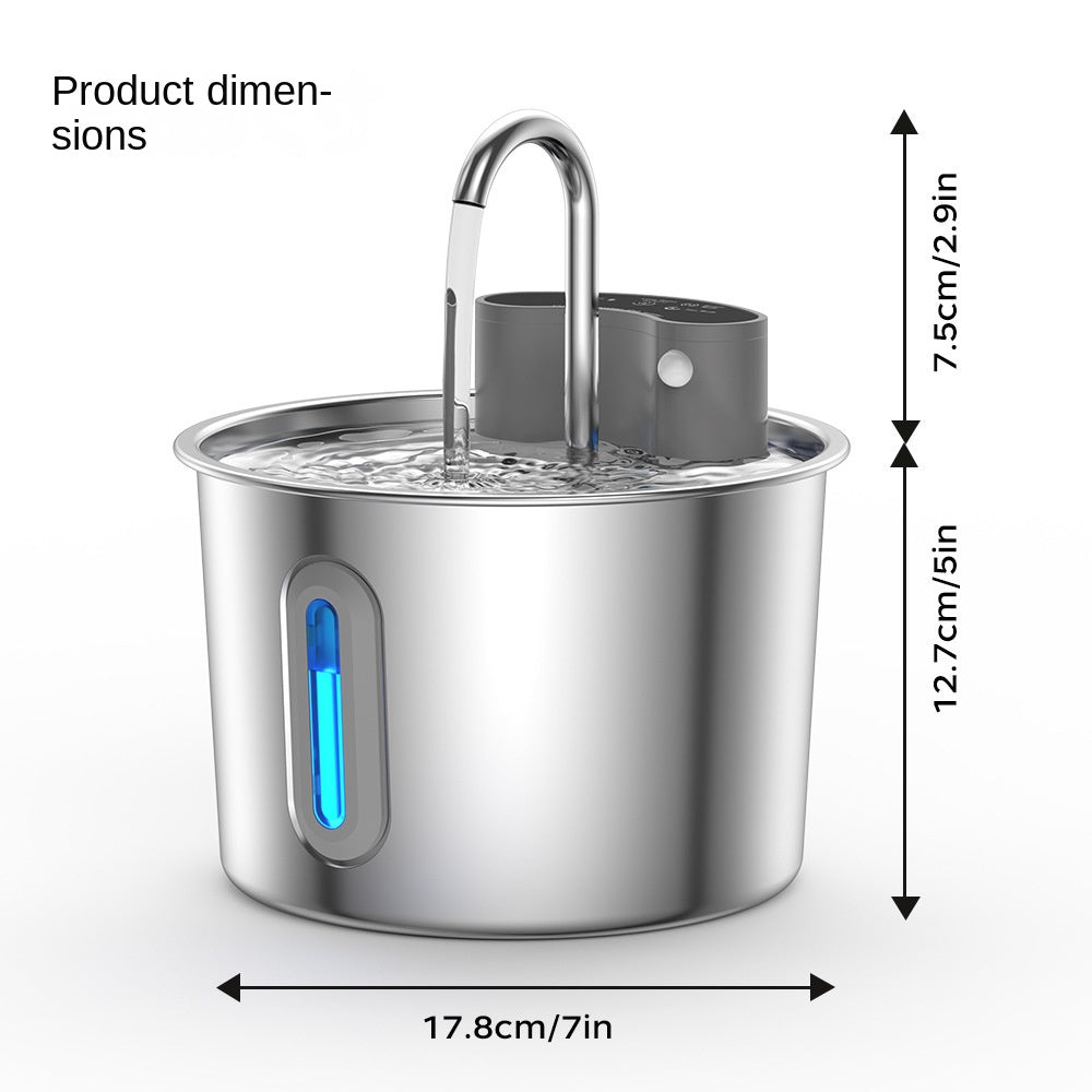 Fuente de agua automática de acero inoxidable para gatos