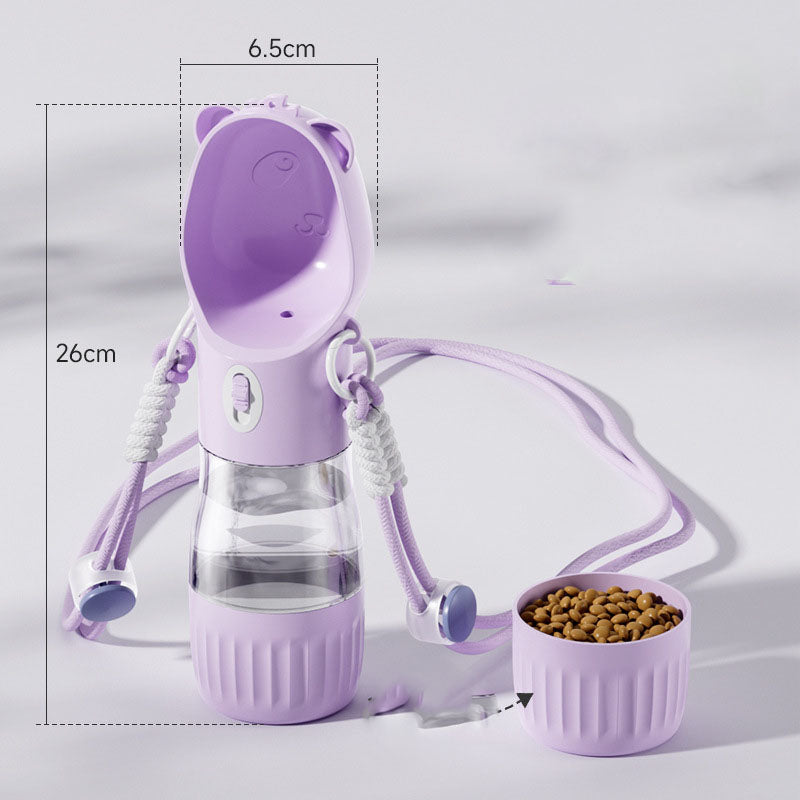 Botella portátil de agua y comida para perros y gatos