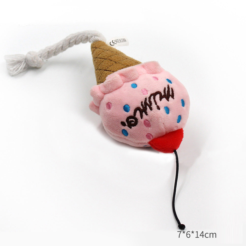Juguete de peluche para perros con diseños de comida