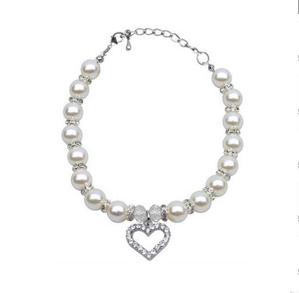 Collar joya de perlas para perros y gatos
