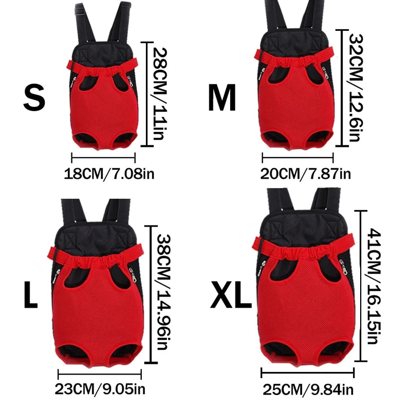 Mochila portabebés para perros y gatos, con patas fuera