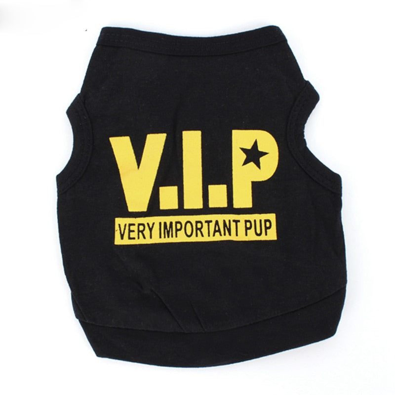 Camiseta negra V.I.P. para perros