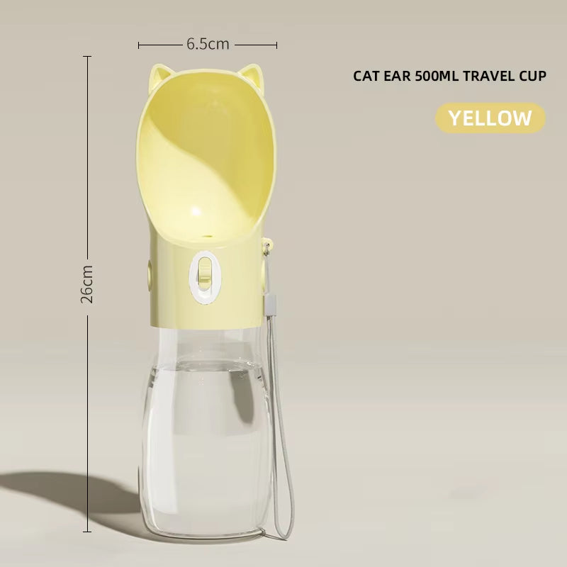 Botella portátil de agua y comida para perros y gatos