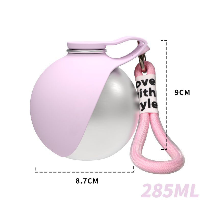 Botella de agua portátil para perros, 285 ml en color rosa