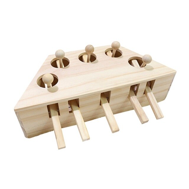 Laberinto interactivo de madera para gatos – Madera, cinco agujeros