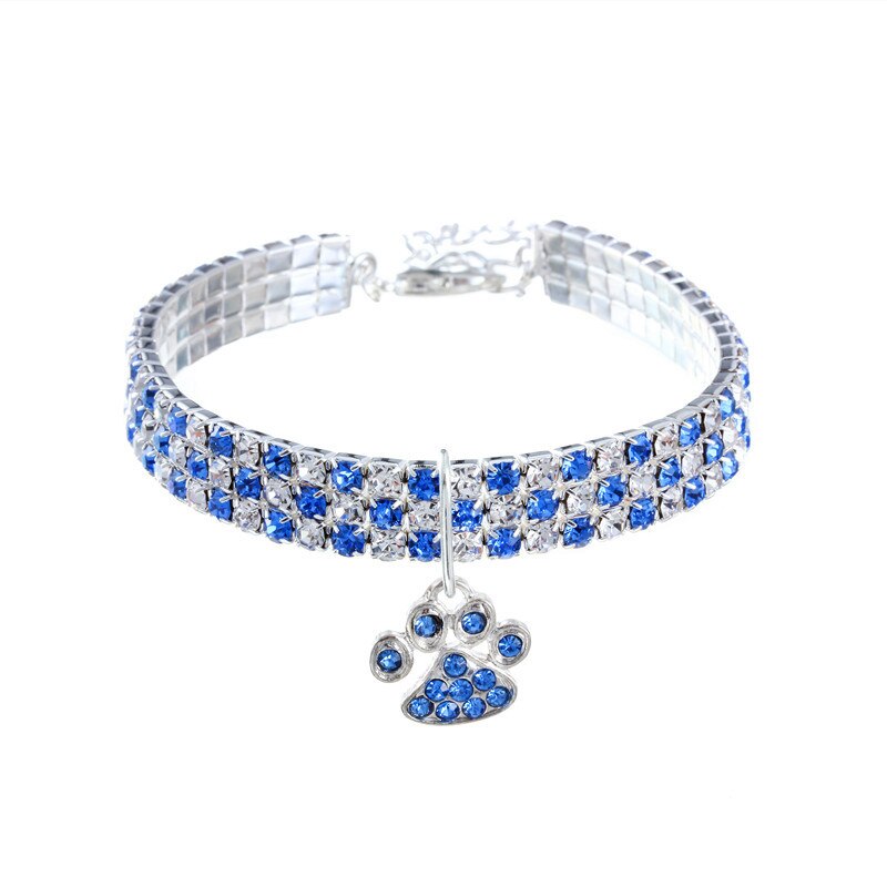 Collar ajustable con pedrería para perros y gatos