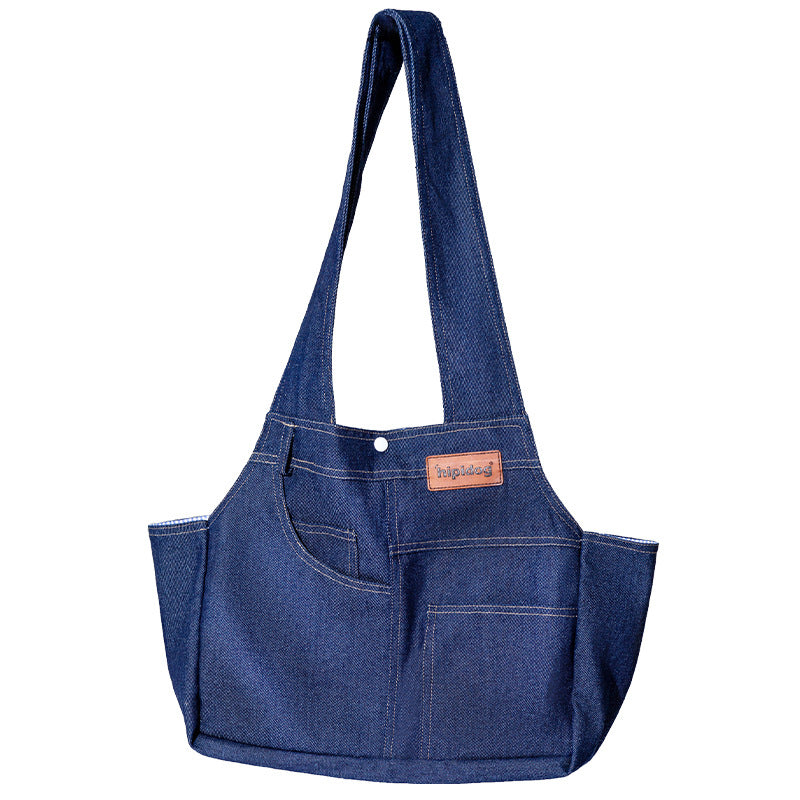 Mochila bandolera vaquera para perros y gatos