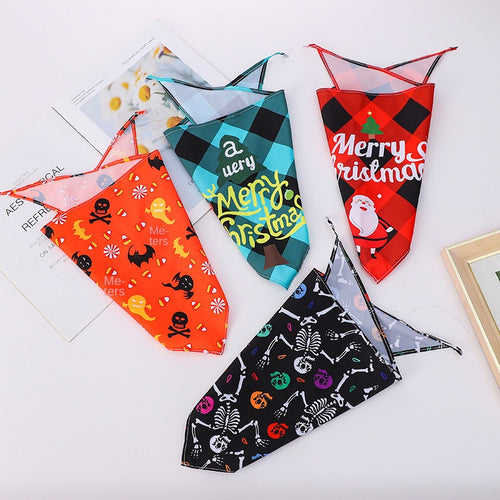 Bandana de nylon para perros y gatos con diseño festivo