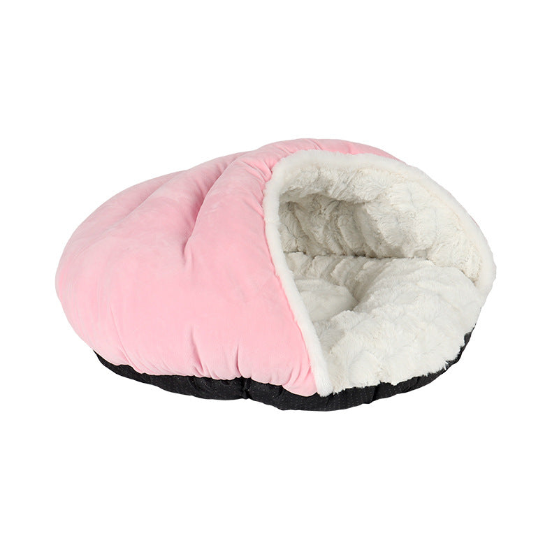 Cama cueva de felpa para perros y gatos
