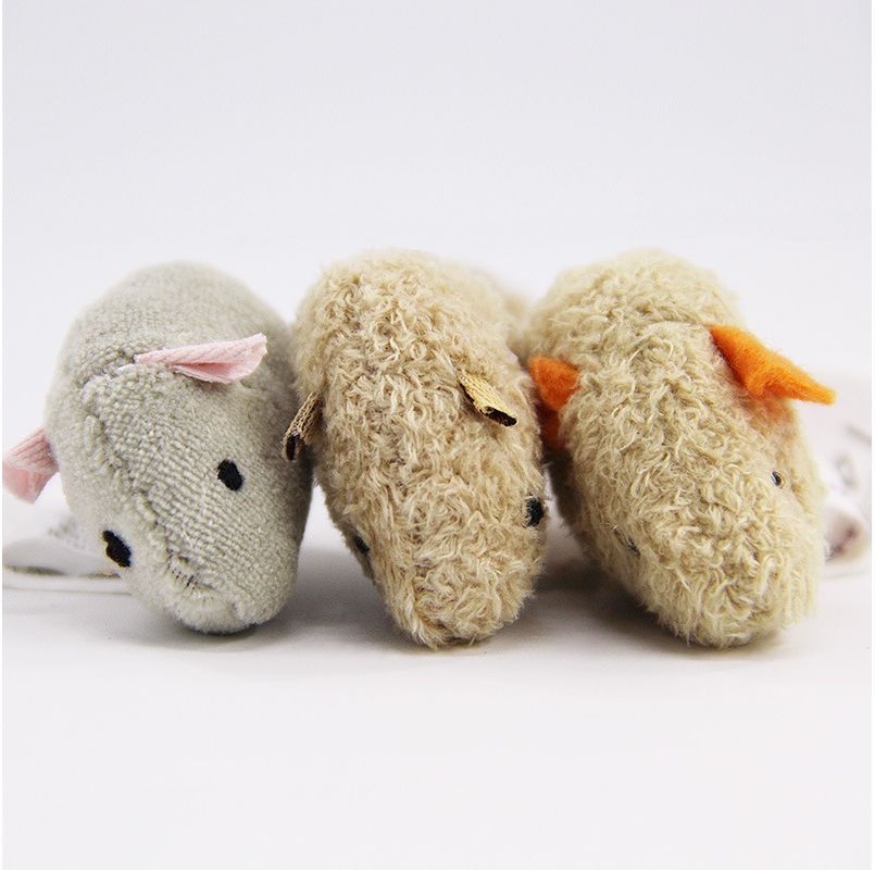 Pack de 3 juguetes de peluche con forma de ratón para gatos