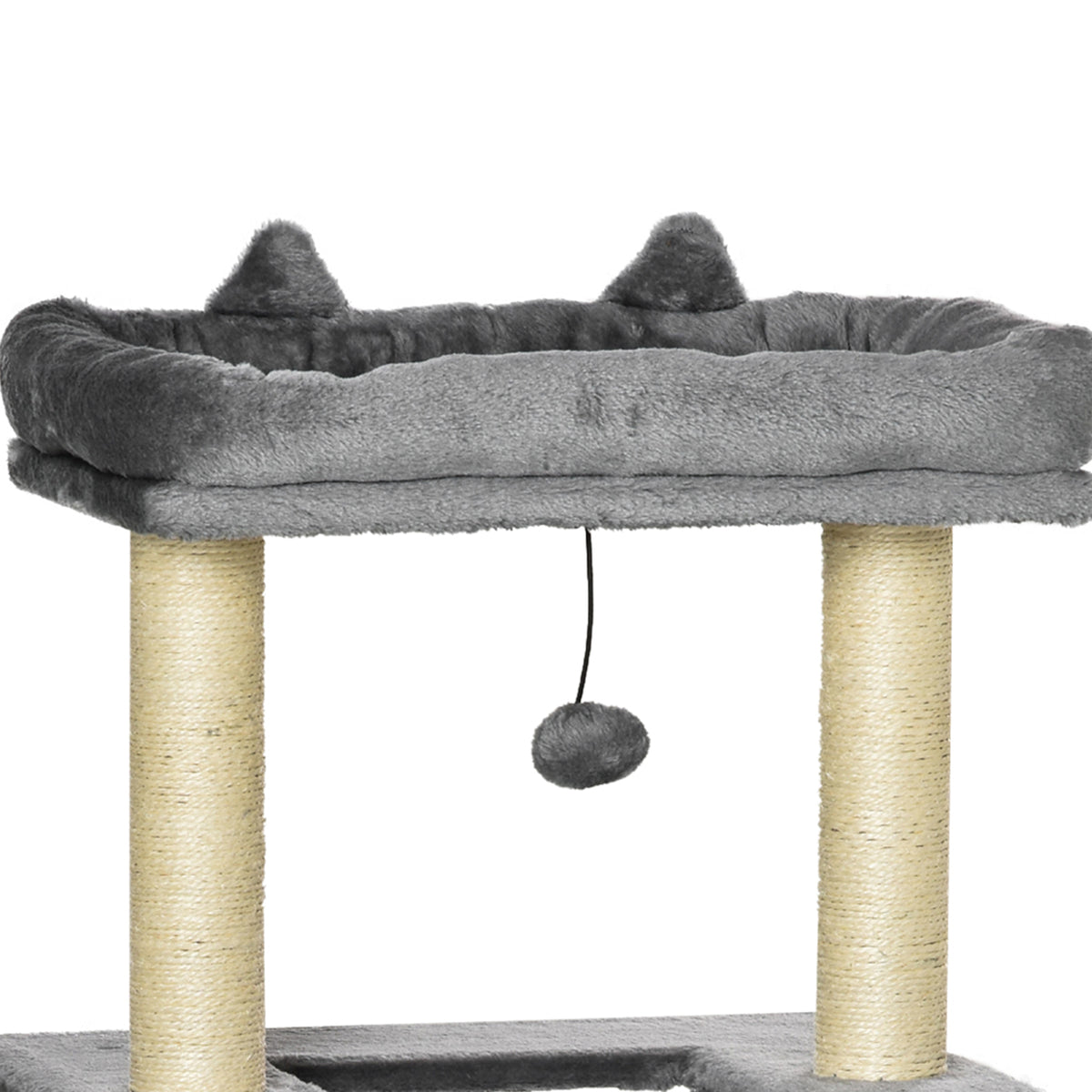 Árbol rascador para gatos con hamaca y refugio gris
