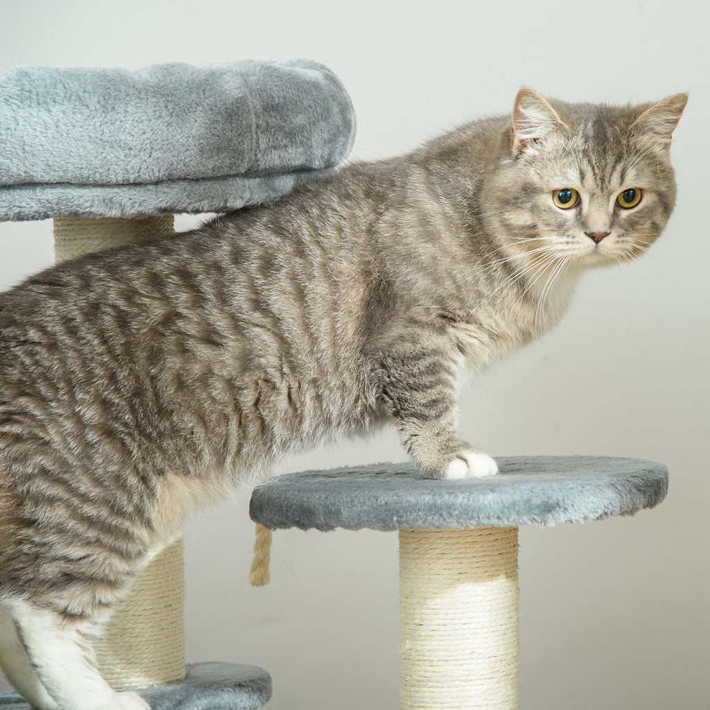 Árbol rascador para gatos con 3 plataformas y cuerda