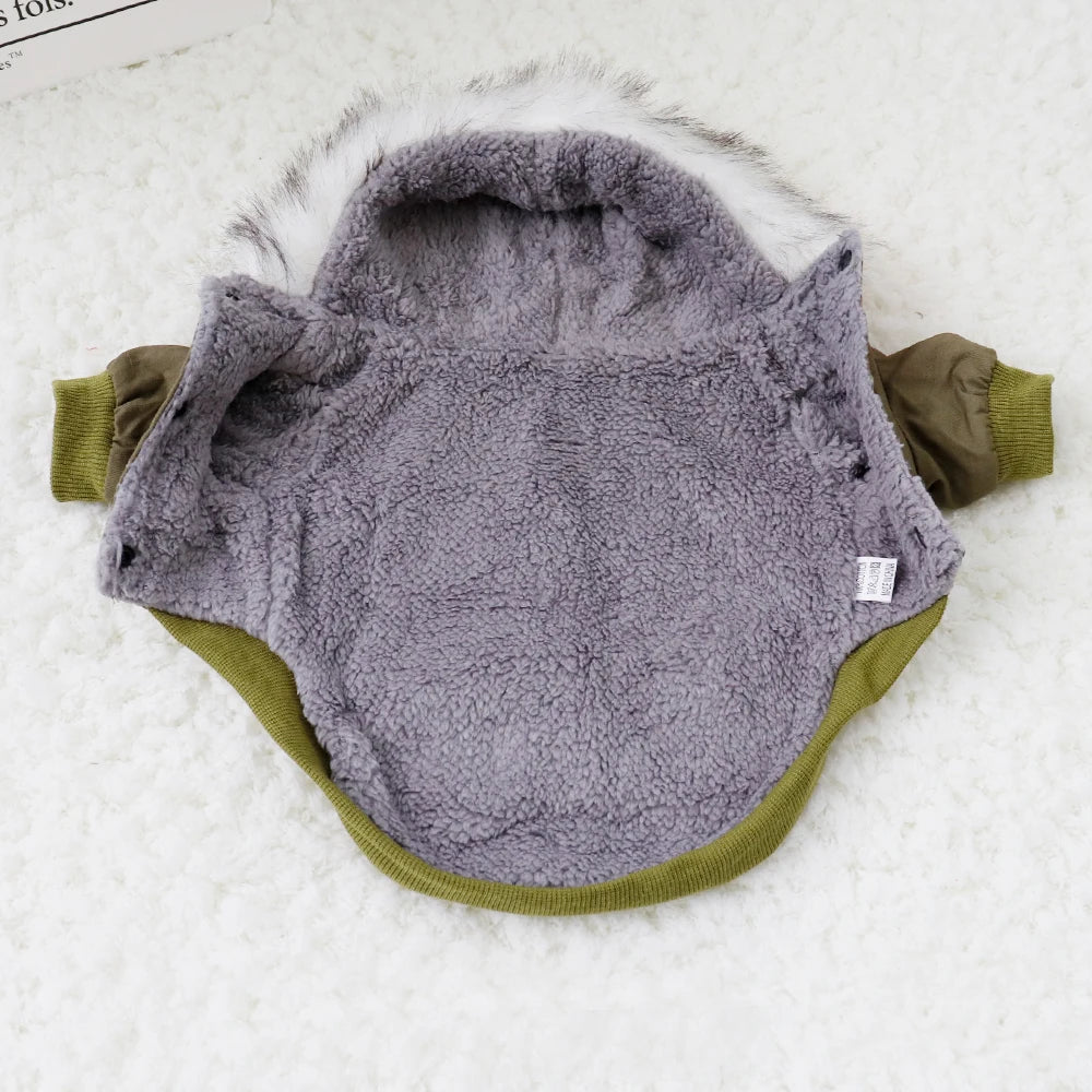 Abrigo acolchado de invierno con capucha para perros