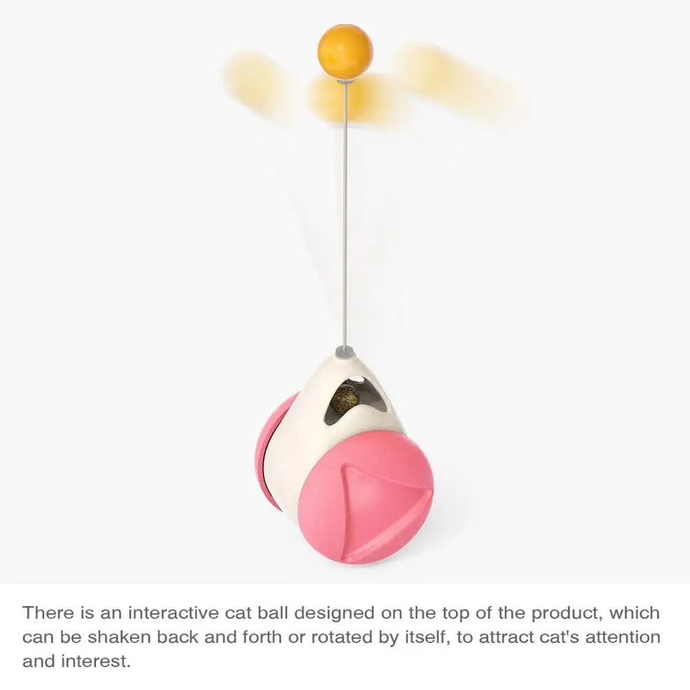 Juguete interactivo con pelota y plumas para gatos