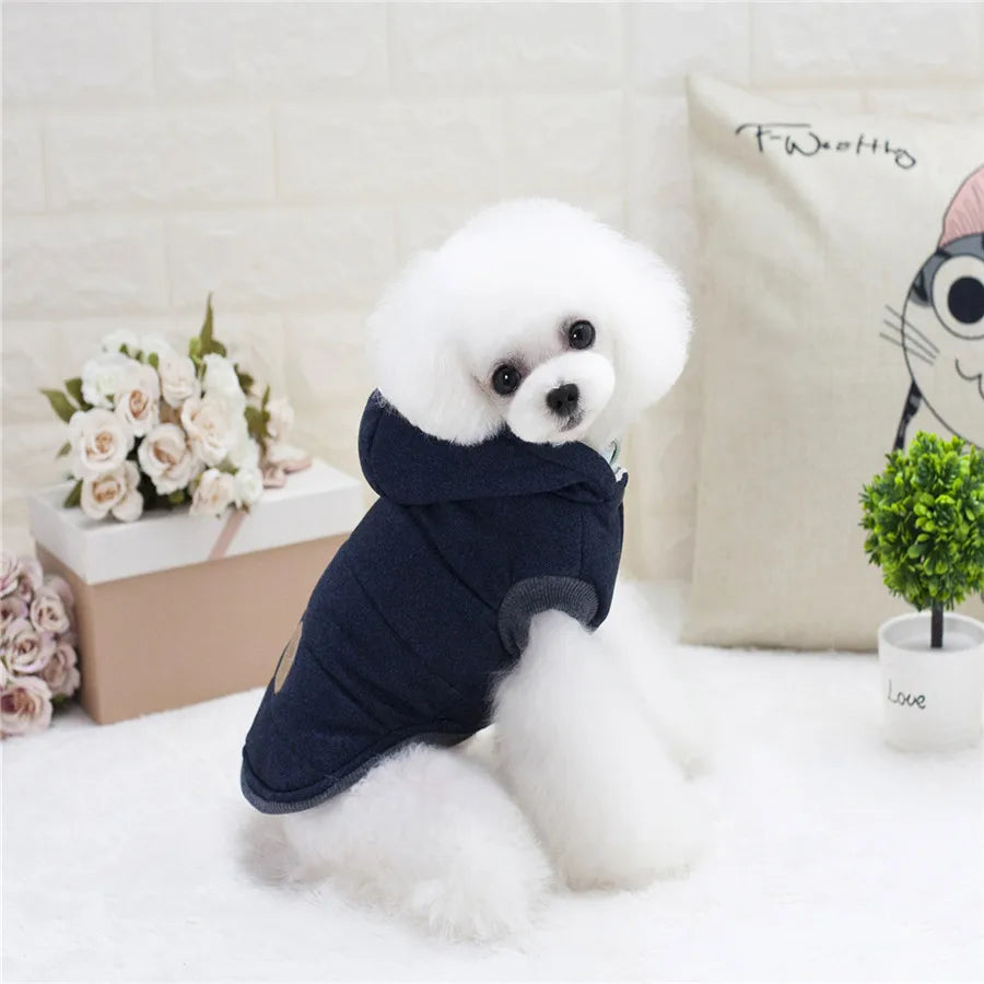 Abrigo de invierno con capucha para perros y gatos