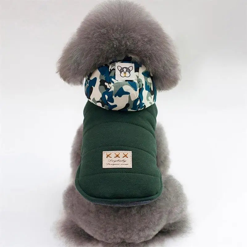 Abrigo de invierno con capucha para perros y gatos