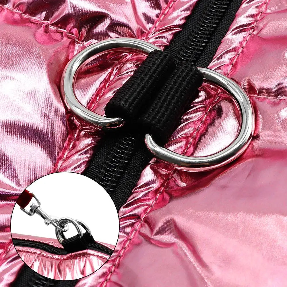Chaleco acolchado impermeable para perro con anilla para correa