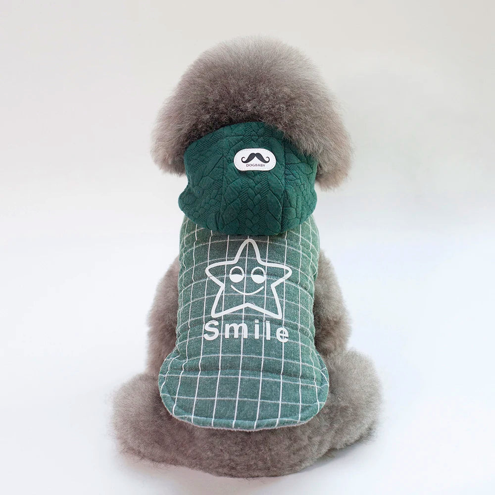 Abrigo de invierno con capucha para perros y gatos